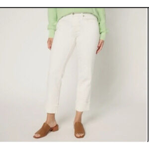 Liverpool Women's Jeans Marley Girlfriend White Rolled Hem Size 6 30x26